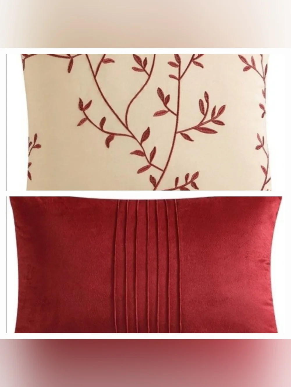 Pagoda Floral 9-pc King Comforter Set RED/GOLD